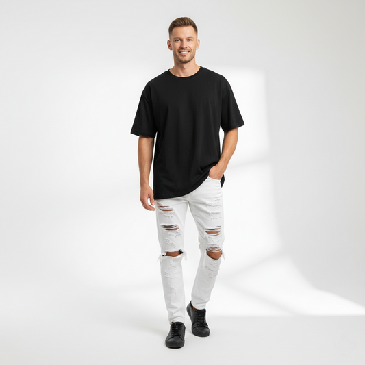 Black Drop Shoulder T-Shirt