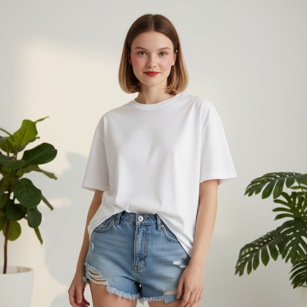 White Drop Shoulder T-Shirt