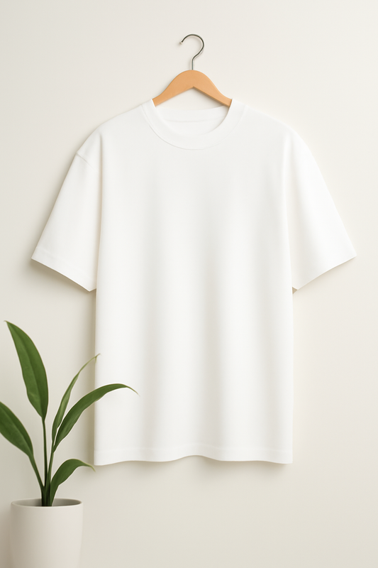 White Drop Shoulder T-Shirt