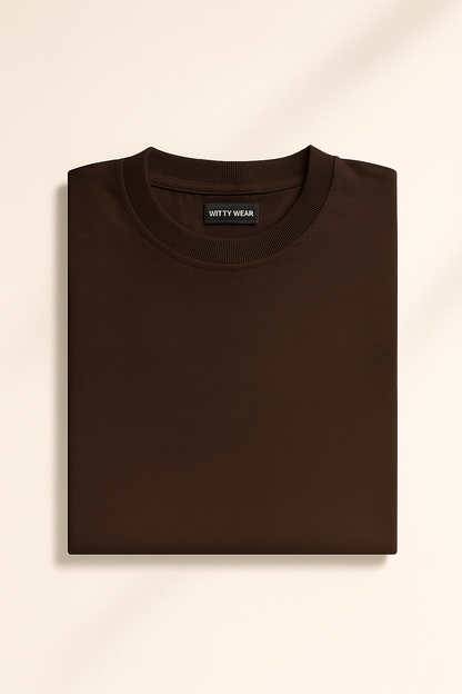 Brown Drop Shoulder T-Shirt