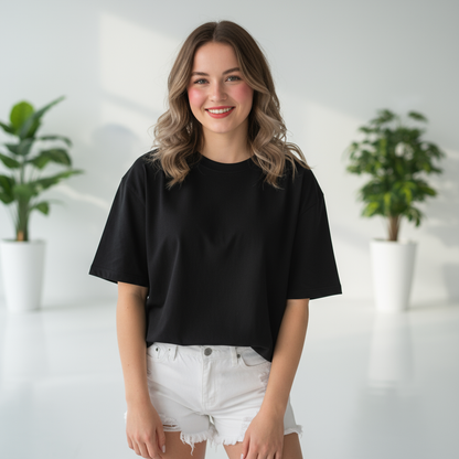 Black Drop Shoulder T-Shirt
